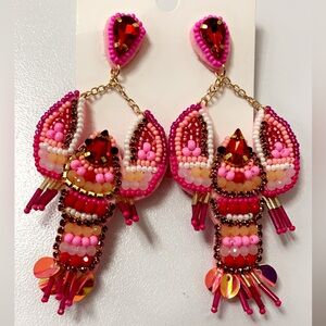 Handmade BoHo-Chic Lobster Dangle Earrings